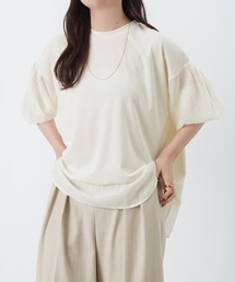 LUCA/LADY LUCK LUCA | LC/LLL ポンチ切替ボリューム7分袖チュニック(Tシャツ/カットソー)