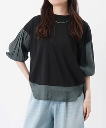 LC/LLL ポンチ切替ボリューム7分袖チュニック
