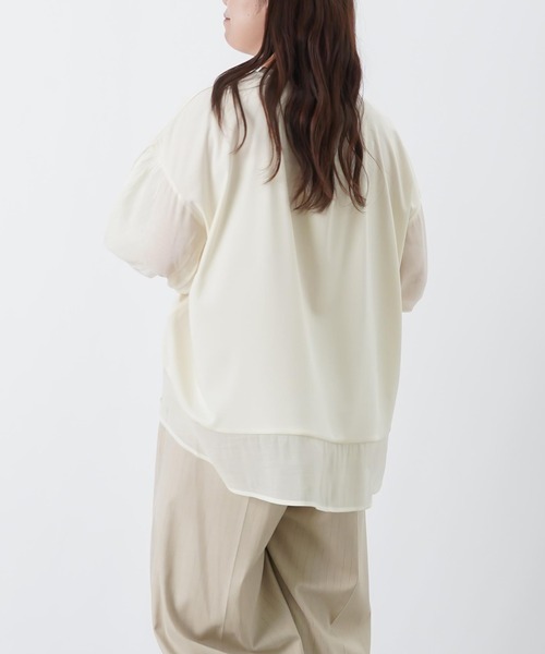 LUCA/LADY LUCK LUCA（ルカ/レディラックルカ）の「LC/LLL ポンチ切替ボリューム7分袖チュニック（Tシャツ/カットソー・レディース・チャコールグレー/オフホワイト/ブラック・FREE）」の10枚目の写真