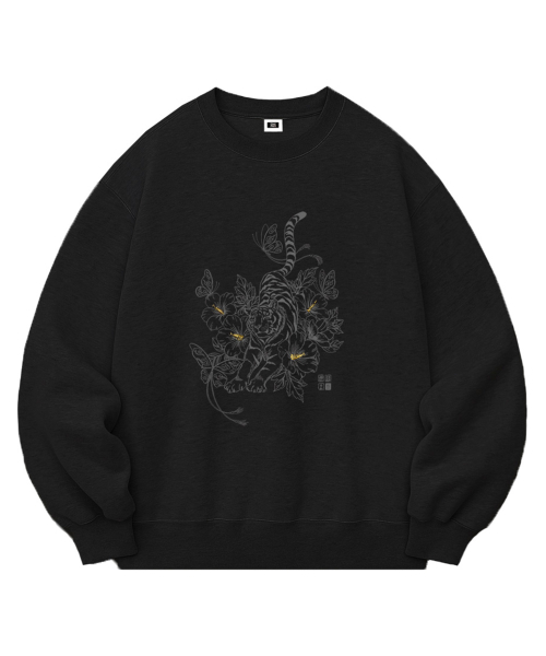 RANDOMOFF（ランダムオフ）の「BLOOM TIGER OVER FIT SWEATSHIRT (2color)（スウェット・レディース・ブラック/ホワイト・SMALL/MEDIUM/LARGE/X-LARGE）」の3枚目の写真