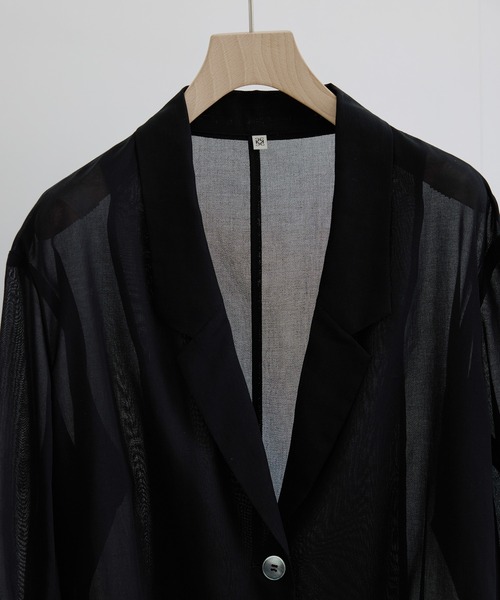 SALON adam et rope'（サロン アダム エ ロペ）の「コットンボイルシアージャケット（テーラードジャケット・レディース・ブラック/オフホワイト・S/M）」の7枚目の写真