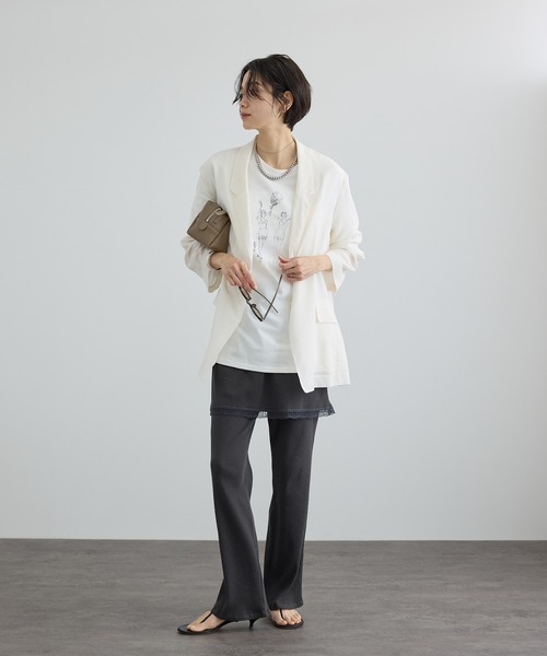 SALON adam et rope'（サロン アダム エ ロペ）の「コットンボイルシアージャケット（テーラードジャケット・レディース・ブラック/オフホワイト・S/M）」の10枚目の写真