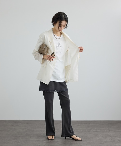 SALON adam et rope'（サロン アダム エ ロペ）の「コットンボイルシアージャケット（テーラードジャケット・レディース・ブラック/オフホワイト・S/M）」の13枚目の写真