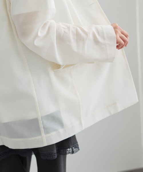 SALON adam et rope'（サロン アダム エ ロペ）の「コットンボイルシアージャケット（テーラードジャケット・レディース・ブラック/オフホワイト・S/M）」の15枚目の写真