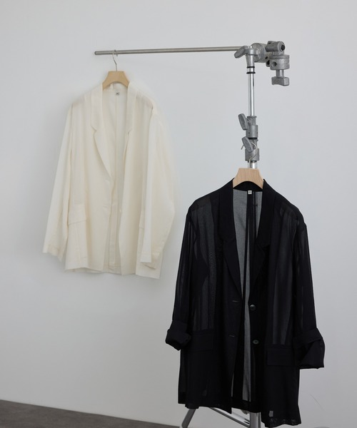 SALON adam et rope'（サロン アダム エ ロペ）の「コットンボイルシアージャケット（テーラードジャケット・レディース・ブラック/オフホワイト・S/M）」の16枚目の写真