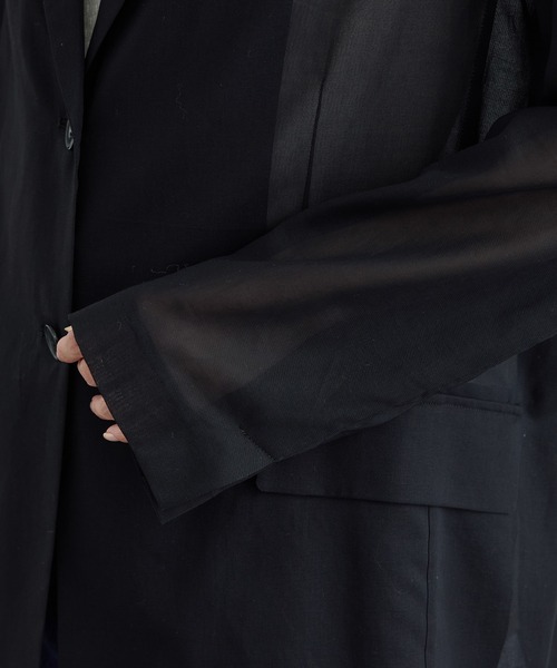 SALON adam et rope'（サロン アダム エ ロペ）の「コットンボイルシアージャケット（テーラードジャケット・レディース・ブラック/オフホワイト・S/M）」の21枚目の写真
