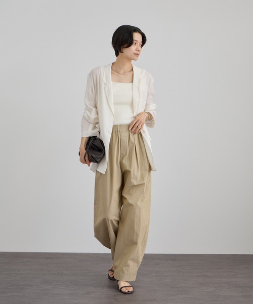 SALON adam et rope'（サロン アダム エ ロペ）の「コットンボイルシアージャケット（テーラードジャケット・レディース・ブラック/オフホワイト・S/M）」の10枚目の写真