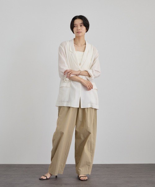 SALON adam et rope'（サロン アダム エ ロペ）の「コットンボイルシアージャケット（テーラードジャケット・レディース・ブラック/オフホワイト・S/M）」の11枚目の写真