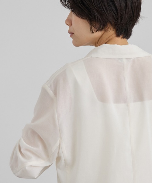 SALON adam et rope'（サロン アダム エ ロペ）の「コットンボイルシアージャケット（テーラードジャケット・レディース・ブラック/オフホワイト・S/M）」の13枚目の写真