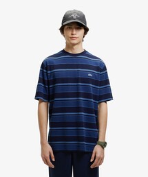 オーバーサイズ インディゴボーダー 半袖Tシャツ