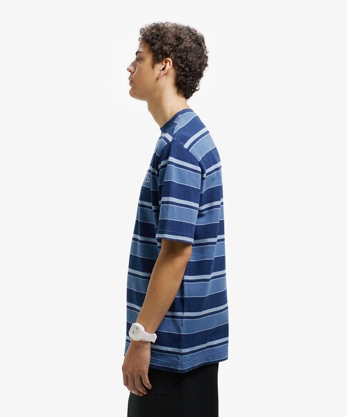 LACOSTE(ラコステ)の「オーバーサイズ インディゴボーダー 半袖Tシャツ(Tシャツ/カットソー・メンズ・ダークインディゴブルー/インディゴブルー・5/3/4/2)」の6枚目の写真