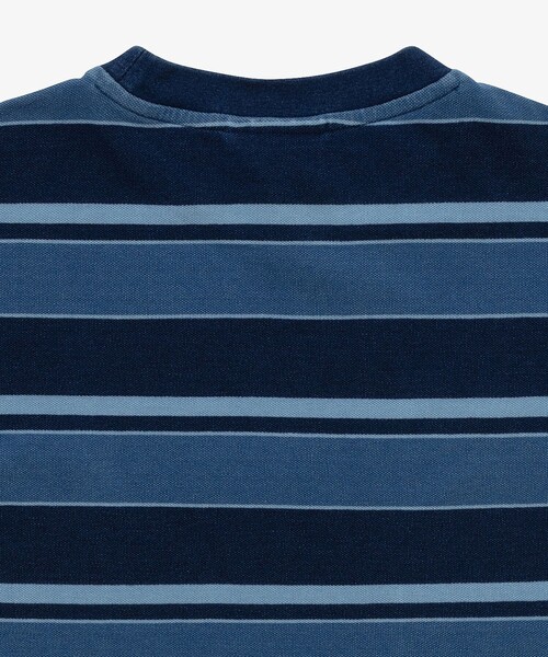 LACOSTE(ラコステ)の「オーバーサイズ インディゴボーダー 半袖Tシャツ(Tシャツ/カットソー・メンズ・ダークインディゴブルー/インディゴブルー・5/3/4/2)」の10枚目の写真