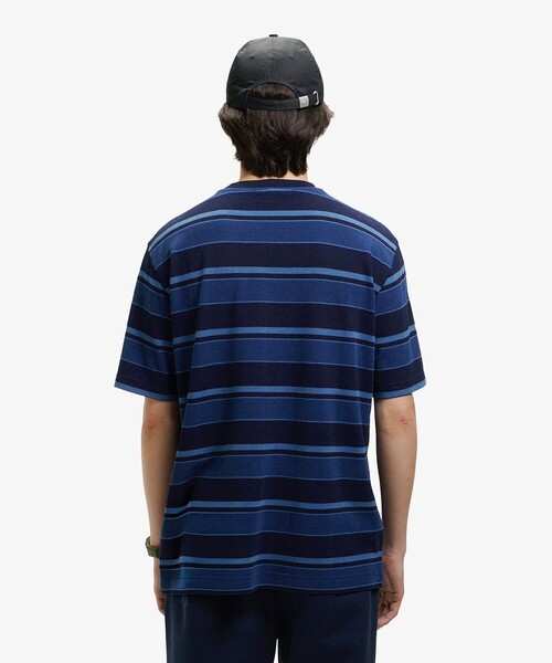 LACOSTE(ラコステ)の「オーバーサイズ インディゴボーダー 半袖Tシャツ(Tシャツ/カットソー・メンズ・ダークインディゴブルー/インディゴブルー・5/3/4/2)」の13枚目の写真