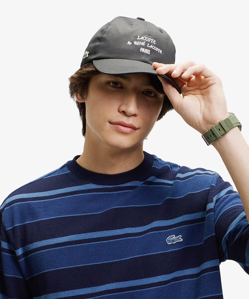 LACOSTE(ラコステ)の「オーバーサイズ インディゴボーダー 半袖Tシャツ(Tシャツ/カットソー・メンズ・ダークインディゴブルー/インディゴブルー・5/3/4/2)」の14枚目の写真