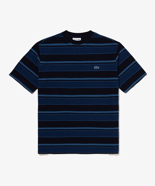 LACOSTE(ラコステ)の「オーバーサイズ インディゴボーダー 半袖Tシャツ(Tシャツ/カットソー・メンズ・ダークインディゴブルー/インディゴブルー・5/3/4/2)」の15枚目の写真