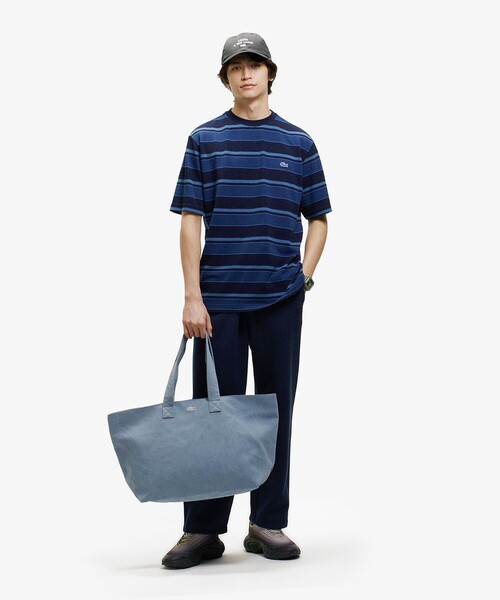 LACOSTE(ラコステ)の「オーバーサイズ インディゴボーダー 半袖Tシャツ(Tシャツ/カットソー・メンズ・ダークインディゴブルー/インディゴブルー・5/3/4/2)」の17枚目の写真