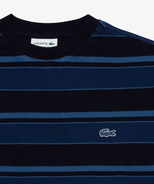 LACOSTE(ラコステ)の「オーバーサイズ インディゴボーダー 半袖Tシャツ(Tシャツ/カットソー・メンズ・ダークインディゴブルー/インディゴブルー・5/3/4/2)」の19枚目の写真