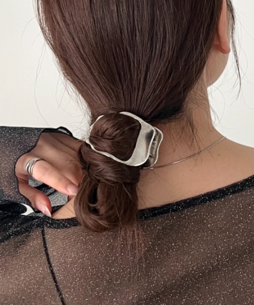 セール】ウェーブ ヘアクリップ シルバー ゴールド（バレッタ/ヘア