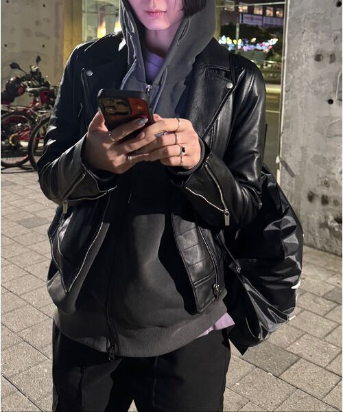 KRUXH(クルクス)の「アイレットツーウェイフードジップアップピグメントチャコール(パーカー・レディース・その他・1/2/3)」の15枚目の写真