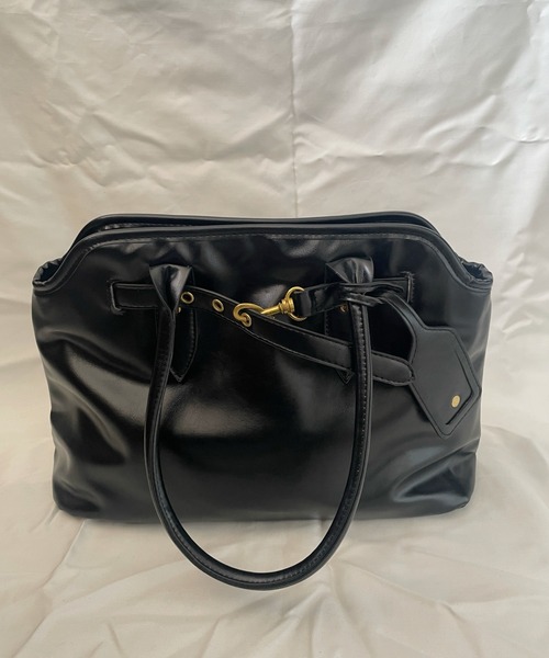 Teem Store(チームストア)の「【A4対応/大容量】ベルテッド ハンドボストンバッグ 通勤 通学(ショルダーバッグ・レディース・ブラウン/ブラック・F)」の14枚目の写真