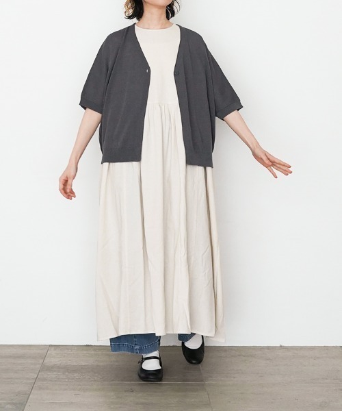 オオカミとフクロウ（オオカミとフクロウ）の「フクロウと流れる星のゆくえ“かさね”（カーディガン/ボレロ・レディース・ベージュ/チャコールグレー・FREE）」の9枚目の写真