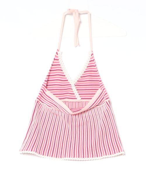 TINA：JOJUN（ティーナジョジュン）の「ホルターネック ニット トップス TINA：JOJUN（その他トップス・レディース・ピンク/アイボリー・M）」の21枚目の写真