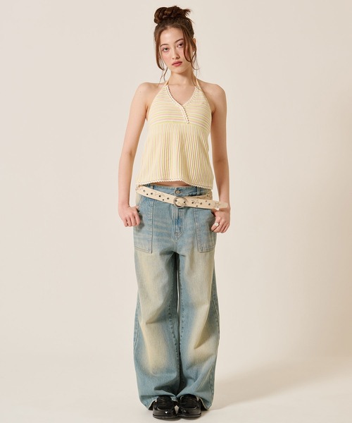 TINA：JOJUN（ティーナジョジュン）の「ホルターネック ニット トップス TINA：JOJUN（その他トップス・レディース・ピンク/アイボリー・M）」の18枚目の写真