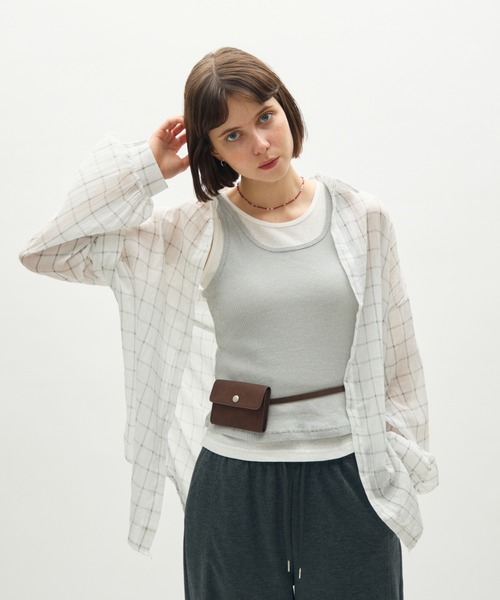 full/fill.(フルフィル)の「airy check over shirt / エアリーチェックオーバーシャツ(シャツ/ブラウス・レディース・ブラウン/ホワイト・FREE)」の21枚目の写真