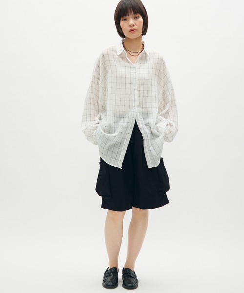 full/fill.(フルフィル)の「airy check over shirt / エアリーチェックオーバーシャツ(シャツ/ブラウス・レディース・ブラウン/ホワイト・FREE)」の16枚目の写真