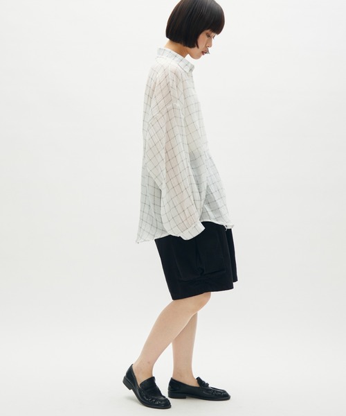 full/fill.(フルフィル)の「airy check over shirt / エアリーチェックオーバーシャツ(シャツ/ブラウス・レディース・ブラウン/ホワイト・FREE)」の17枚目の写真