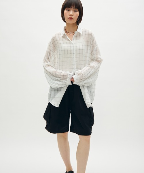 full/fill.(フルフィル)の「airy check over shirt / エアリーチェックオーバーシャツ(シャツ/ブラウス・レディース・ブラウン/ホワイト・FREE)」の15枚目の写真