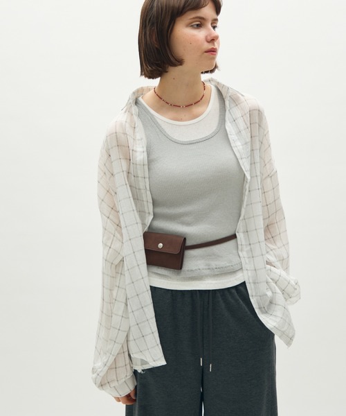 full/fill.(フルフィル)の「airy check over shirt / エアリーチェックオーバーシャツ(シャツ/ブラウス・レディース・ブラウン/ホワイト・FREE)」の20枚目の写真