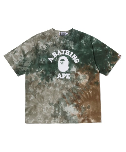 A BATHING APE(アベイシングエイプ)の「TIE DYE COLLEGE RELAXED FIT TEE(Tシャツ/カットソー・メンズ・オリーブ/マルチ・SMALL/X-LARGE/XX-LARGE/MEDIUM/LARGE)」の2枚目の写真
