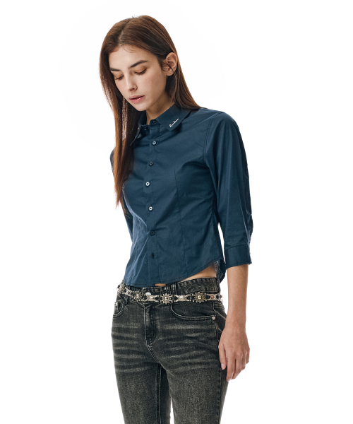 SECONDMONO（セカンドモノローグ）の「Three-quarter Sleeve Shirt [NAVY]_SEWSH010NAVY（シャツ/ブラウス・レディース・その他・F）」の2枚目の写真