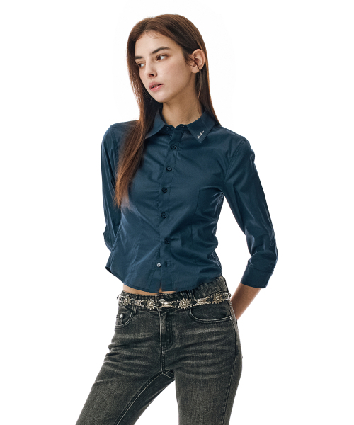 SECONDMONO（セカンドモノローグ）の「Three-quarter Sleeve Shirt [NAVY]_SEWSH010NAVY（シャツ/ブラウス・レディース・その他・F）」の3枚目の写真