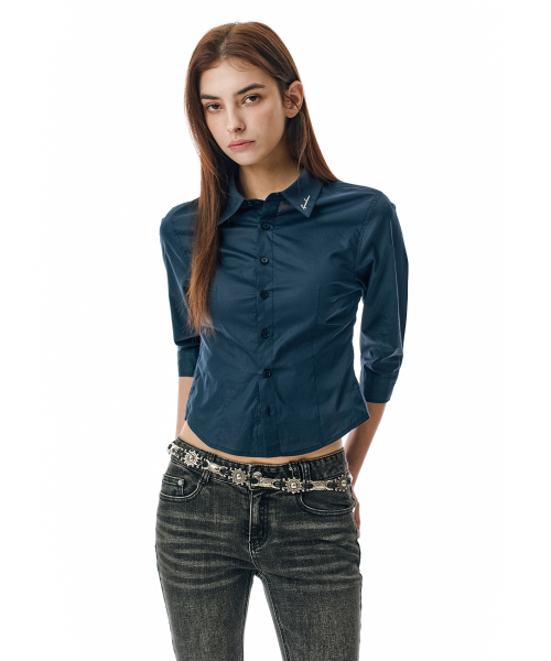 SECONDMONO（セカンドモノローグ）の「Three-quarter Sleeve Shirt [NAVY]_SEWSH010NAVY（シャツ/ブラウス・レディース・その他・F）」の4枚目の写真