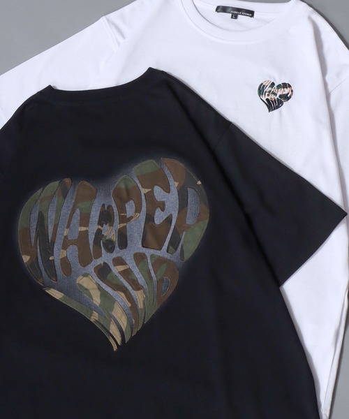 SITRY（シトリー）の「Heart Logo Patch T-Shirt/オーバーサイズ ハートロゴ ワッペン 半袖Tシャツ レディース メンズ（Tシャツ/カットソー・メンズ・ホワイト/ブラウン/ブラック・M/L）」の2枚目の写真