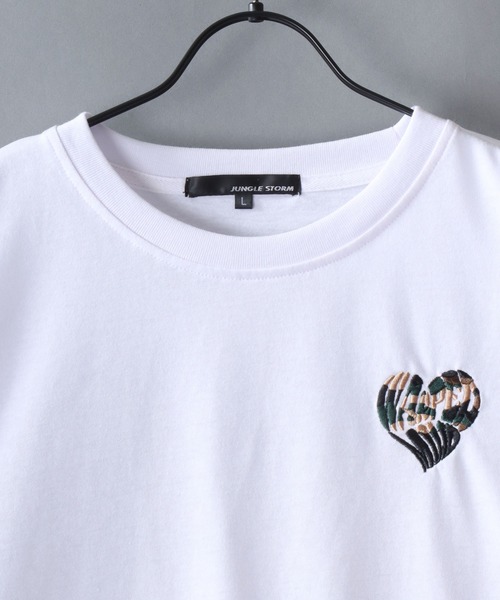 SITRY（シトリー）の「Heart Logo Patch T-Shirt/オーバーサイズ ハートロゴ ワッペン 半袖Tシャツ レディース メンズ（Tシャツ/カットソー・メンズ・ホワイト/ブラウン/ブラック・M/L）」の10枚目の写真