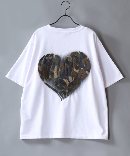 SITRY（シトリー）の「Heart Logo Patch T-Shirt/オーバーサイズ ハートロゴ ワッペン 半袖Tシャツ レディース メンズ（Tシャツ/カットソー・メンズ・ホワイト/ブラウン/ブラック・M/L）」の5枚目の写真