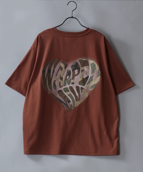 SITRY（シトリー）の「Heart Logo Patch T-Shirt/オーバーサイズ ハートロゴ ワッペン 半袖Tシャツ レディース メンズ（Tシャツ/カットソー・メンズ・ホワイト/ブラウン/ブラック・M/L）」の9枚目の写真