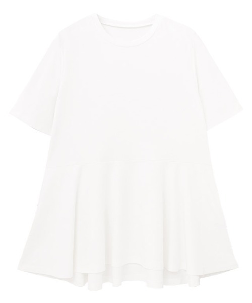 Pierrot(ピエロ)の「接触冷感袖タックペプラムTシャツ(Tシャツ/カットソー・レディース・ブラック/ライトブルー/ネイビー/オフホワイト・M/S/LL/L)」の9枚目の写真