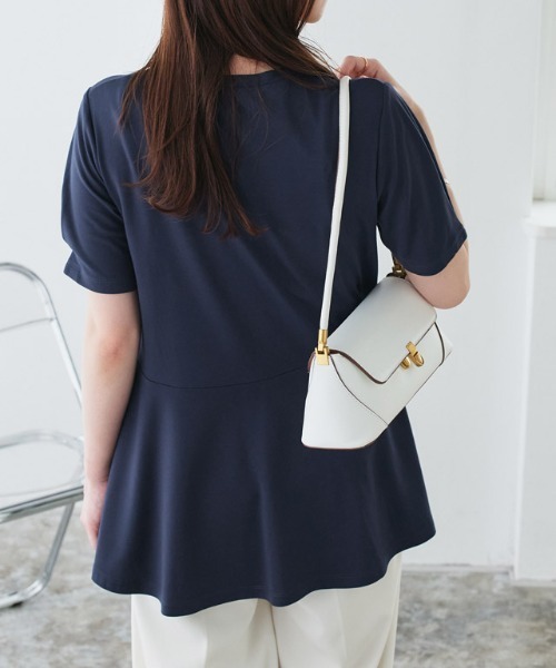 Pierrot(ピエロ)の「接触冷感袖タックペプラムTシャツ(Tシャツ/カットソー・レディース・ブラック/ライトブルー/ネイビー/オフホワイト・M/S/LL/L)」の21枚目の写真
