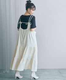 フェミニン キャミワンピ ロング丈」に該当するホワイト/白色系の