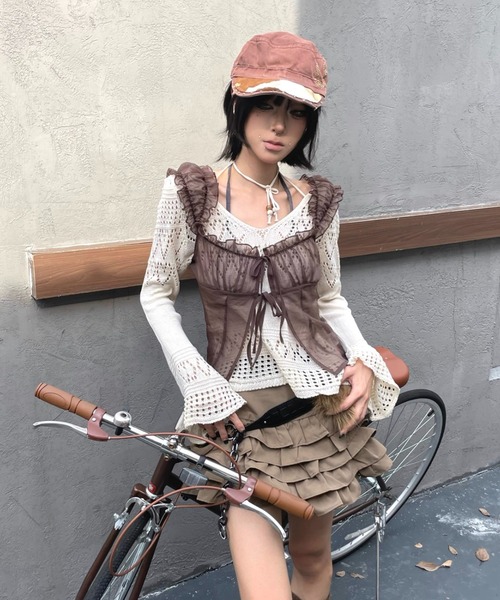 AVYL(アヴィル)の「リボンシアートップス/ノースリーブブラウス(シャツ/ブラウス・レディース・ブラウン・M)」の10枚目の写真