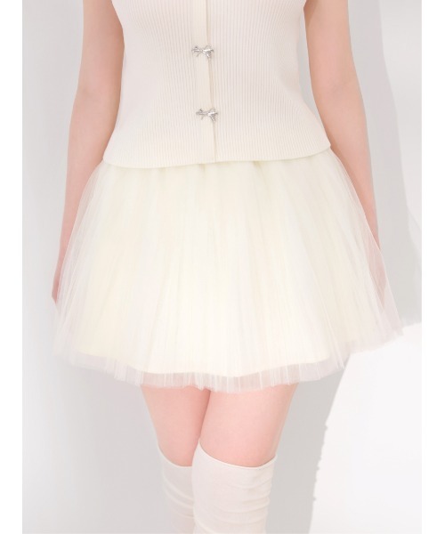 Airy mood tulle mini skirt(eme11095)（スカート）｜M me eme