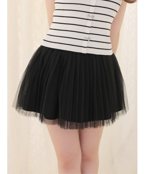 Airy mood tulle mini skirt（スカート）｜M me eme（エムミーエメ）の