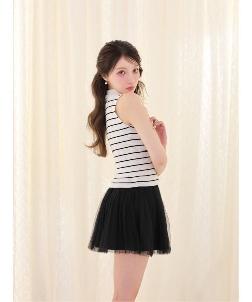 M me eme(エムミーエメ)の「Airy mood tulle mini skirt(eme11095)(スカート・レディース・ブラック/ネイビー/アイボリー・FREE)」の11枚目の写真