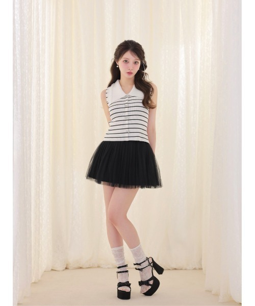 M me eme(エムミーエメ)の「Airy mood tulle mini skirt(eme11095)(スカート・レディース・ブラック/ネイビー/アイボリー・FREE)」の13枚目の写真