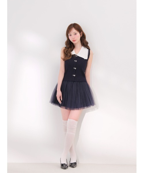 M me eme(エムミーエメ)の「Airy mood tulle mini skirt(eme11095)(スカート・レディース・ブラック/ネイビー/アイボリー・FREE)」の17枚目の写真