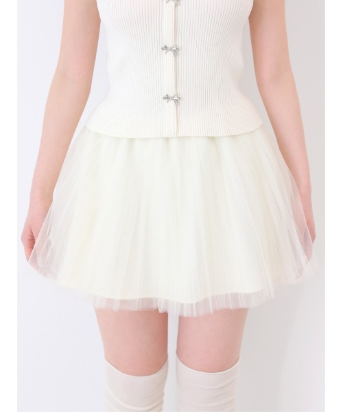 M me eme(エムミーエメ)の「Airy mood tulle mini skirt(eme11095)(スカート・レディース・ブラック/ネイビー/アイボリー・FREE)」の20枚目の写真